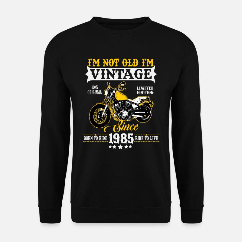 1985 Jahrgang Geburtstag Vintage Motorrad - Unisex Pullover - Schwarz