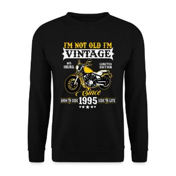 1995 Vintage Birthday Vintage Motorcycle - Unisex Sweatshirt - black - Front - Alina (178cm) & Michal (187cm)