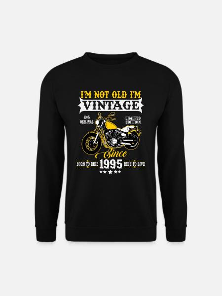 1995 Jahrgang Geburtstag Vintage Motorrad - Unisex Pullover - Schwarz