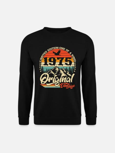 Original 1975 Vintage Vintage Födelsedag Retro - Unisextröja - svart