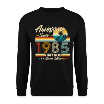 1985 Vintage Born Edition Limitée - Sweat-shirt Unisexe - noir - Devant - Alina (178cm) & Michal (187cm)
