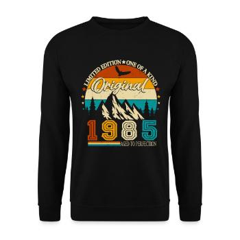 Original 1985 Vintage Vintage Rétro Anniversaire - Sweat-shirt Unisexe - noir - Devant - Alina (178cm) & Michal (187cm)