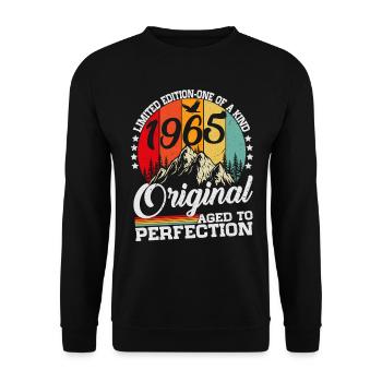 Original 1965 Vintage Vintage Rétro Anniversaire - Sweat-shirt Unisexe - noir - Devant - Alina (178cm) & Michal (187cm)