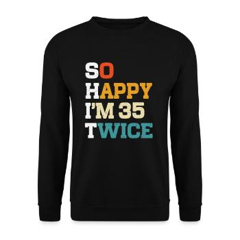 70 Anniversaire 70 Années Né 1955 - Sweat-shirt Unisexe - noir - Devant - Alina (178cm) & Michal (187cm)