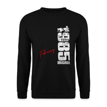 Février 1985 Vintage Né Anniversaire Rétro - Sweat-shirt Unisexe - noir - Devant - Alina (178cm) & Michal (187cm)