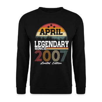 Legends were born in April 2007 - Unisex Sweatshirt - black - Front - Alina (178cm) & Michal (187cm)