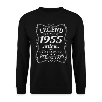 Des légendes sont nées en 1955 - Sweat-shirt Unisexe - noir - Devant - Alina (178cm) & Michal (187cm)