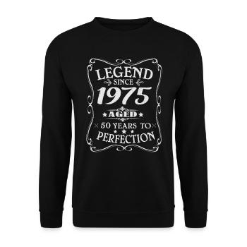 Des légendes sont nées en 1975 - Sweat-shirt Unisexe - noir - Devant - Alina (178cm) & Michal (187cm)