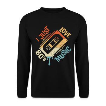 Ich liebe die Musik der 80er Jahre - Unisex Pullover - Schwarz - Vorne - Alina (178cm) & Michal (187cm)