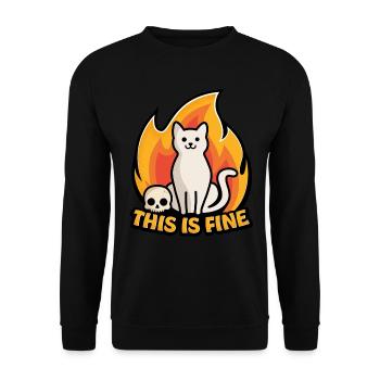 This is Fine - Unisex Sweatshirt - black - Front - Alina (178cm) & Michal (187cm)