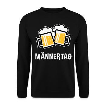Männertag (Bier Prosit Bayrische Bierkrüge / 3C) - Unisex Pullover - Schwarz - Vorne - Alina (178cm) & Michal (187cm)