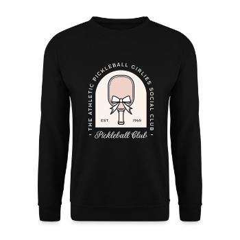 Pickleball sport filles club équipe joueuse - Sweat-shirt Unisexe - noir - Devant - Alina (178cm) & Michal (187cm)