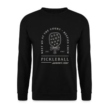 Pickleball Sommer Beste Freunde Mädchen Crew Humor - Unisex Pullover - Schwarz - Vorne - Alina (178cm) & Michal (187cm)