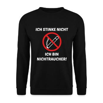 Ich bin Nichtraucher - Unisex Pullover - Schwarz - Vorne - Alina (178cm) & Michal (187cm)