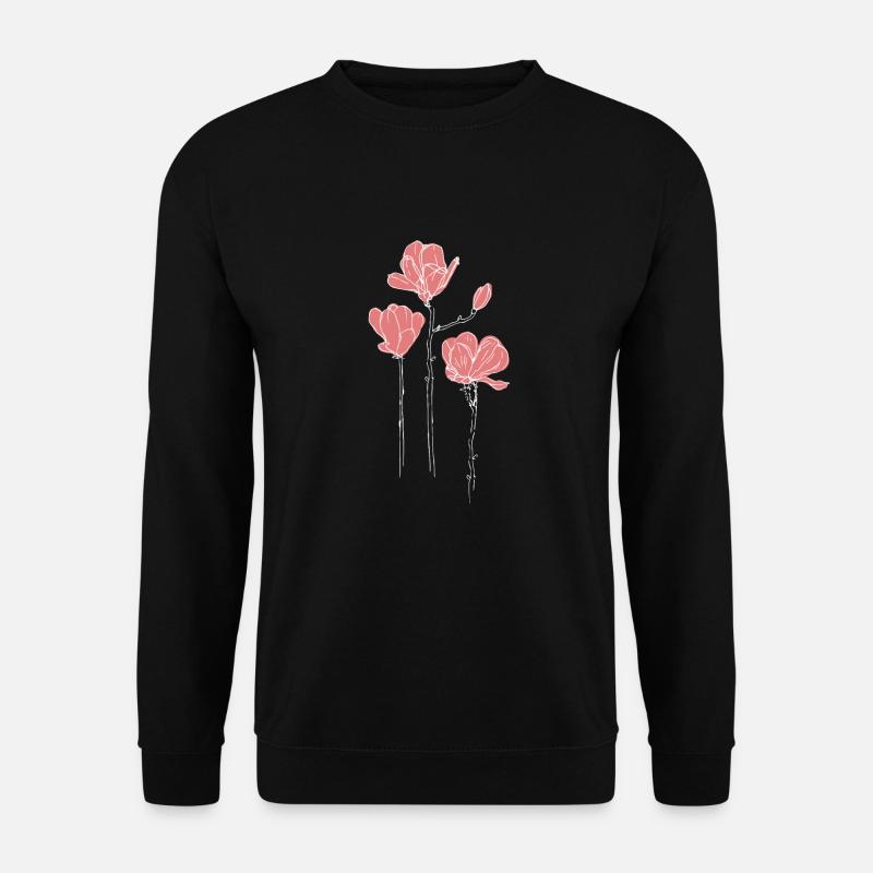 Rosa Blumen - Unisex Pullover - Schwarz