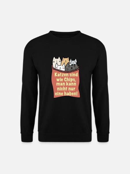 Cats are like chips - Unisex Sweatshirt - black