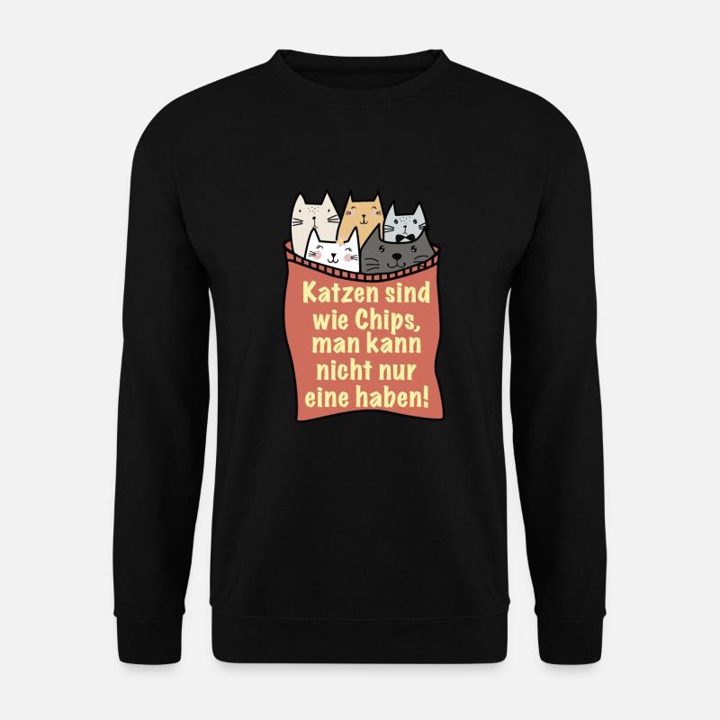 Cats are like chips - Unisex Sweatshirt - black