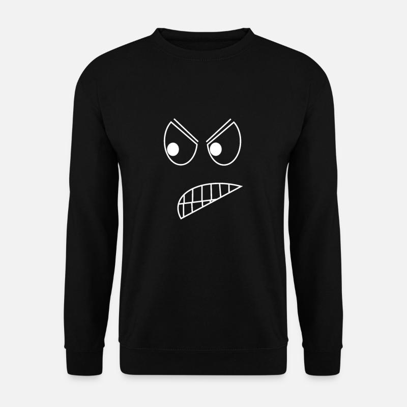 Smily wütend angry sauer Stress Ärger - Unisex Pullover - Schwarz