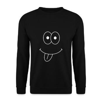 Sourire drôle langue drôle - Sweat-shirt Unisexe - noir - Devant - Alina (178cm) & Michal (187cm)