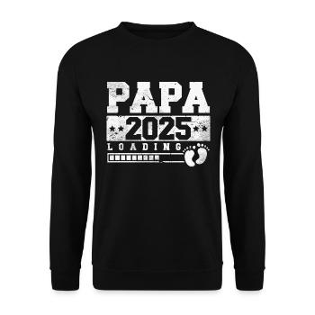 Papa 2025 loading - Unisex Pullover - Schwarz - Vorne - Alina (178cm) & Michal (187cm)