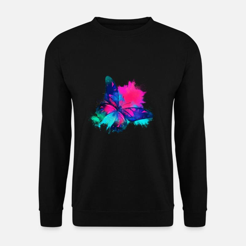 Butterfly Pink colorful - Unisex Sweatshirt - black