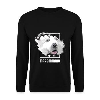 Maremmano Abruzzese - Herd protection dog - Unisex Sweatshirt - black - Front - Alina (178cm) & Michal (187cm)