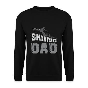 Skiing Dad Skier Winter Skis Snow - Unisex Sweatshirt - black - Front - Alina (178cm) & Michal (187cm)