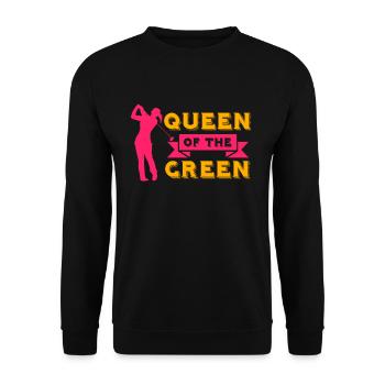Queen of the Green Golfer Golfer Putt Club - Unisex Sweatshirt - black - Front - Alina (178cm) & Michal (187cm)