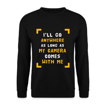 Photographe caméra photo caméra cadeau de caméra - Sweat-shirt Unisexe - noir - Devant - Alina (178cm) & Michal (187cm)