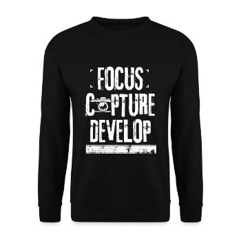 Photographer Photography Gift Cameraman Cameraman - Unisex Sweatshirt - black - Front - Alina (178cm) & Michal (187cm)