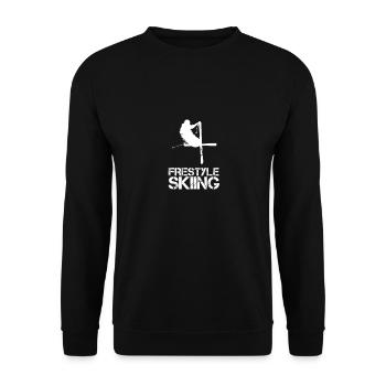 Freestyle Ski Skiing Skifahren Geschenk - Unisex Pullover - Schwarz - Vorne - Alina (178cm) & Michal (187cm)