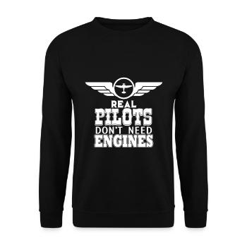 Pilote planeur planeur cadeau avion - Sweat-shirt Unisexe - noir - Devant - Alina (178cm) & Michal (187cm)
