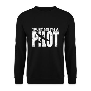 Pilot Gift Airplane Glider Glider - Unisex Sweatshirt - black - Front - Alina (178cm) & Michal (187cm)