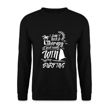 Windsurfen Windsurfing Surfer Geschenk Windsurfer - Unisex Pullover - Schwarz - Vorne - Alina (178cm) & Michal (187cm)