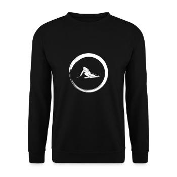 Ski Skier Skifahren Skifahrer Skiurlaub - Unisex Pullover - Schwarz - Vorne - Alina (178cm) & Michal (187cm)