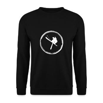 Ski Skifahren Skifahrer Skier Skiurlaub - Unisex Pullover - Schwarz - Vorne - Alina (178cm) & Michal (187cm)