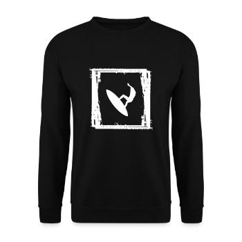 Surfer Surfen Surfboard Surf Surfing - Unisex Pullover - Schwarz - Vorne - Alina (178cm) & Michal (187cm)