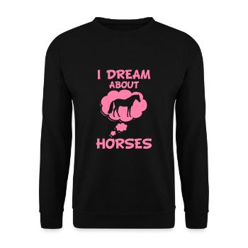 Pony Pferd Pferdereiten Ponyreiten Reiterin - Unisex Pullover - Schwarz - Vorne - Alina (178cm) & Michal (187cm)