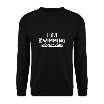 Schwimmer Schwimmer Schwimmer Schwimmer - Unisex Pullover - Schwarz - Vorne - Alina (178cm) & Michal (187cm)