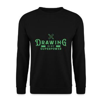 Drawing Malen Zeichner Maler Zeichnen - Unisex Pullover - Schwarz - Vorne - Alina (178cm) & Michal (187cm)
