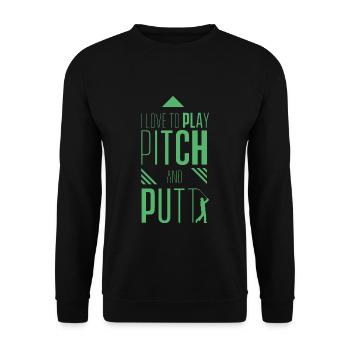 Pitching Pitch and Putt Pitch & Putt Golf Putter - Unisex Sweatshirt - black - Front - Alina (178cm) & Michal (187cm)