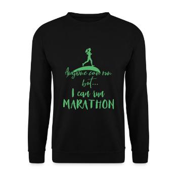 Marathonläufer - Unisex Pullover - Schwarz - Vorne - Alina (178cm) & Michal (187cm)