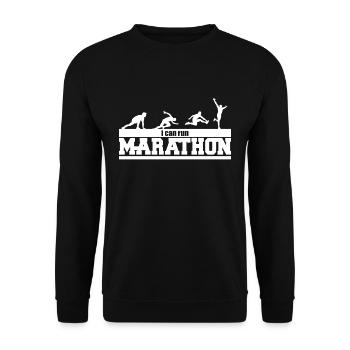 Joggen marathonläufer Halbmarathon Marathon Rennen - Unisex Pullover - Schwarz - Vorne - Alina (178cm) & Michal (187cm)