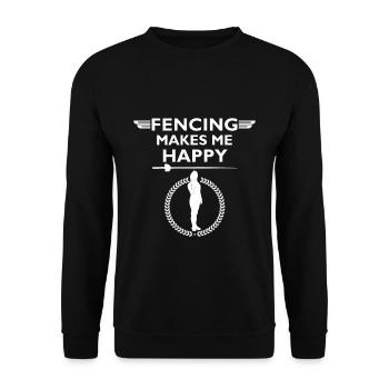 Fechter fechten Fechterin Fechtsport fechtclub - Unisex Pullover - Schwarz - Vorne - Alina (178cm) & Michal (187cm)