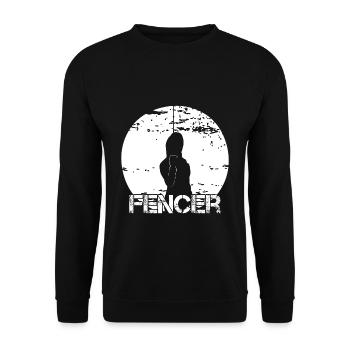Fechtclub Fechter Fechtsport Fechterin Fechten - Unisex Pullover - Schwarz - Vorne - Alina (178cm) & Michal (187cm)