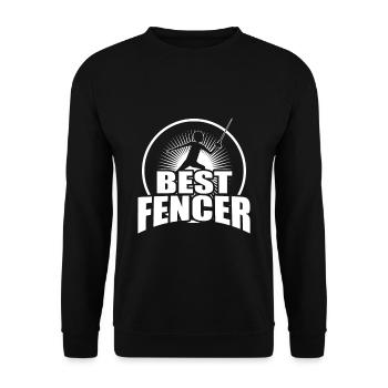 Fechten Fechtclub Fechterin Fechter Fechtsport - Unisex Pullover - Schwarz - Vorne - Alina (178cm) & Michal (187cm)