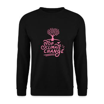 Erde Klima Planet Retten Klimawandel Erderwärmung - Unisex Pullover - Schwarz - Vorne - Alina (178cm) & Michal (187cm)