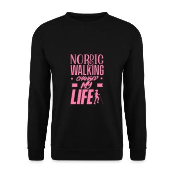 Nordic Walking Walking Hiking Nordic Walk Mama - Unisex Sweatshirt - black - Front - Alina (178cm) & Michal (187cm)