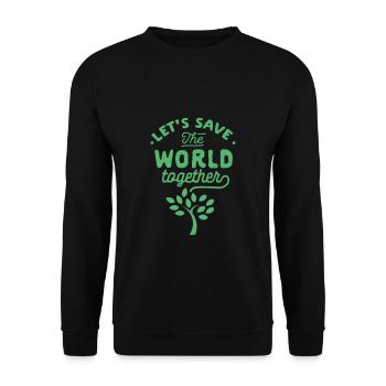 Umwelt Klimawandel Erde retten Erderwärmung Klima - Unisex Pullover - Schwarz - Vorne - Alina (178cm) & Michal (187cm)