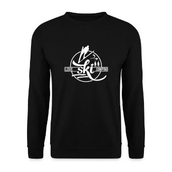 Skischanze Skispringer Skispringen Skisprung Skier - Unisex Pullover - Schwarz - Vorne - Alina (178cm) & Michal (187cm)